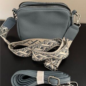 Penningtons Blue Crossbody Bag with Patterned Strap